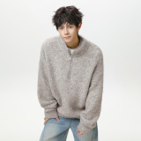 男秋冬款质感保暖慵懒风宽松半高领针织衫MM4159-P70控108，男装针织衫/毛衣，电商A362