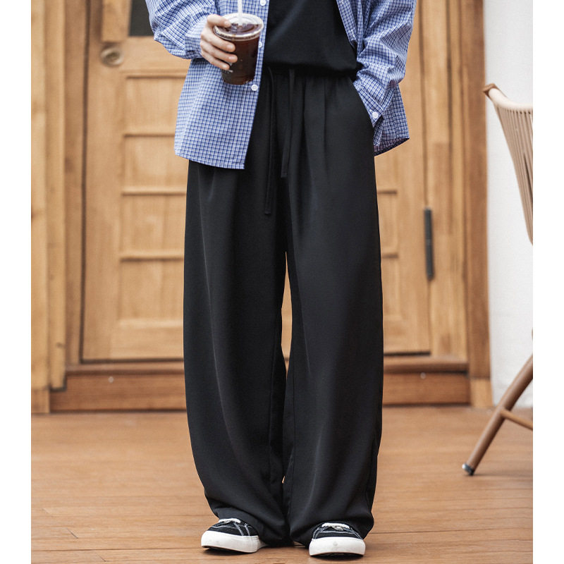 2026夏季新款打褶设计垂感不易皱直筒长裤子MK2391-P35控58，男装休闲裤，电商A362