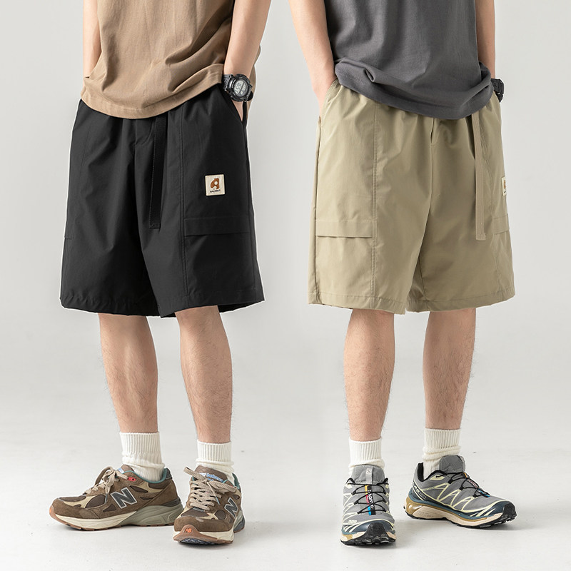 卡扣腰带工装短裤装夏季新款日系宽松休闲五分裤K2184-P40控68，男装休闲裤，电商A362