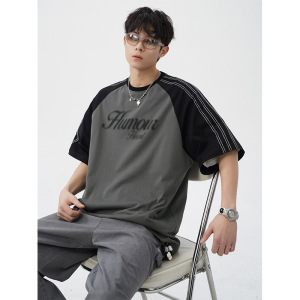 短袖T恤男夏季新款模糊网点印花情侣半袖MT7174-P38控65图片