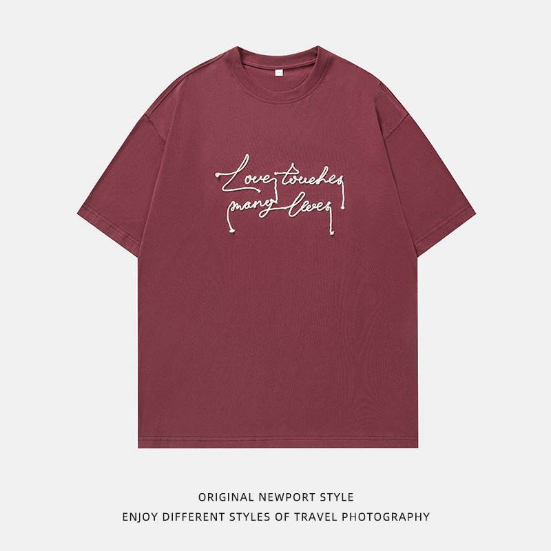 平铺短袖T恤男女情侣宽松夏季新款潮牌圆领体恤MT7168-P40控59，男装T恤，电商A362