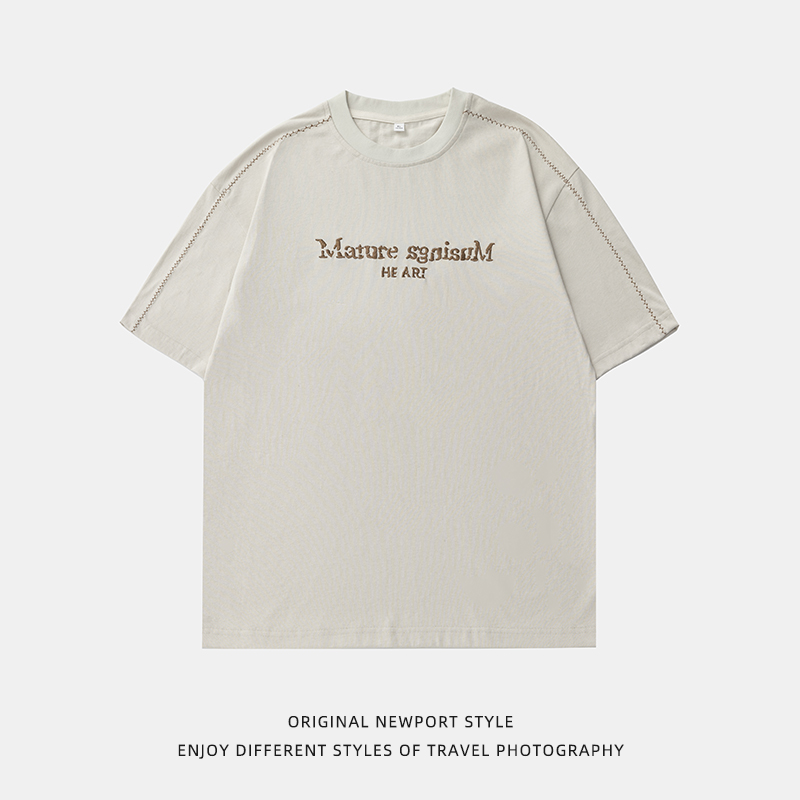 平铺短袖T恤男夏季新款情侣潮牌休闲半袖体恤衫MT7192-P35控65，男装T恤，电商A362