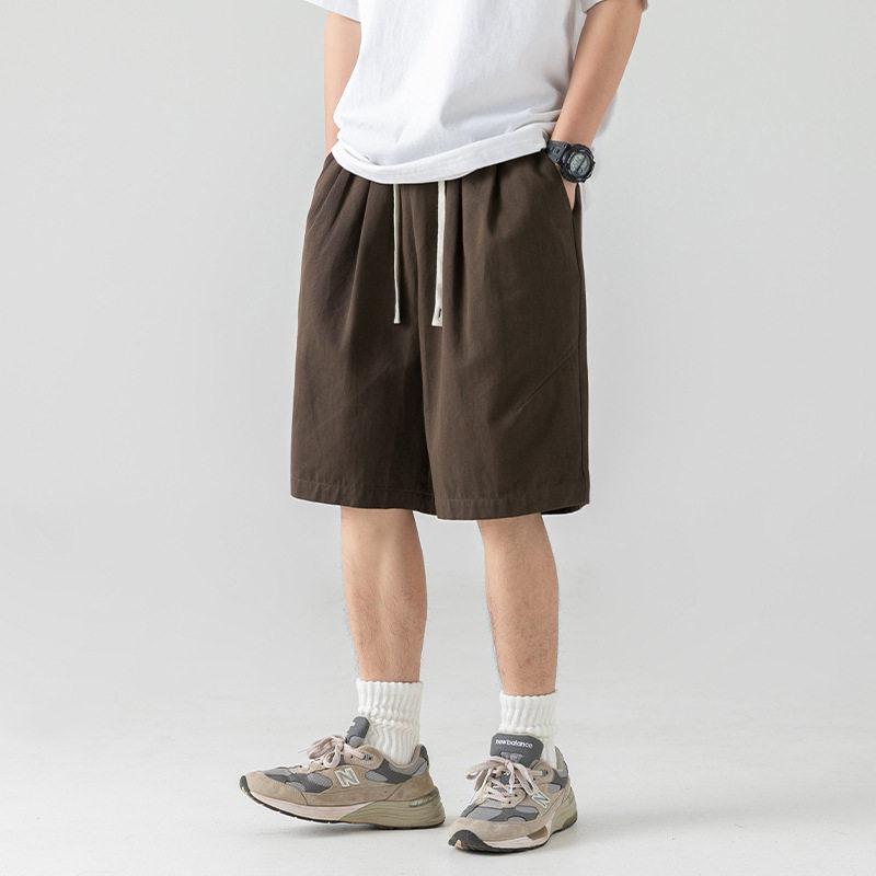 质感宽松工装短裤夏款百搭基础纯色休闲打褶五分裤K2181-P37控59，男装休闲裤，电商A362