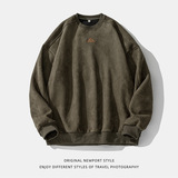 圆领卫衣2026秋冬新款质感刺绣街潮牌情侣外套K3776-P43控78，男装卫衣，电商A362