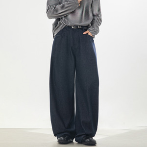 春季弯刀裤口袋打褶设计廓形宽松潮牌直筒长裤子ON2584-P65控108，男装休闲裤，电商A362