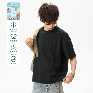 短袖T恤男夏季款纯色简约半袖宽松休闲运动体恤衫BOT7285-P20控29，男装T恤，电商A362