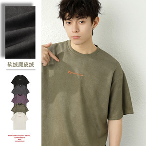 T恤男夏季新款美式复古情侣宽松圆领体恤MT7212-P28控45