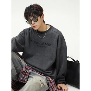 卫衣男秋季重磅质感套头衫美式字母印花L3852-P45控68,男装卫衣,电商A362
