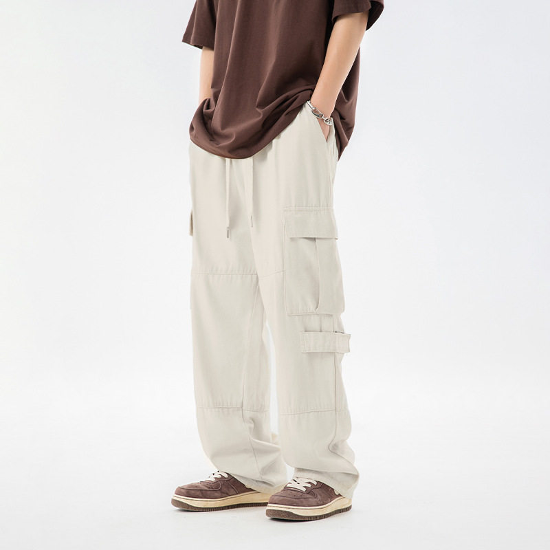 复古工装直筒裤装户外拼接设计纯棉宽松潮牌长裤L2297-P56控98，男装休闲裤，电商A362