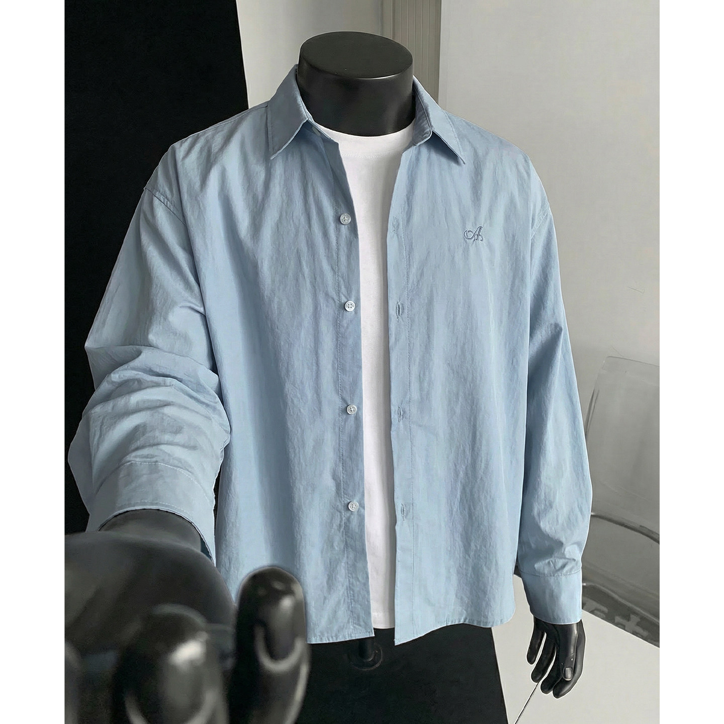 长袖衬衫春季cleanfit自然皱潮牌宽松衬衣外套OC8025-P40控68，男装衬衫，电商A362