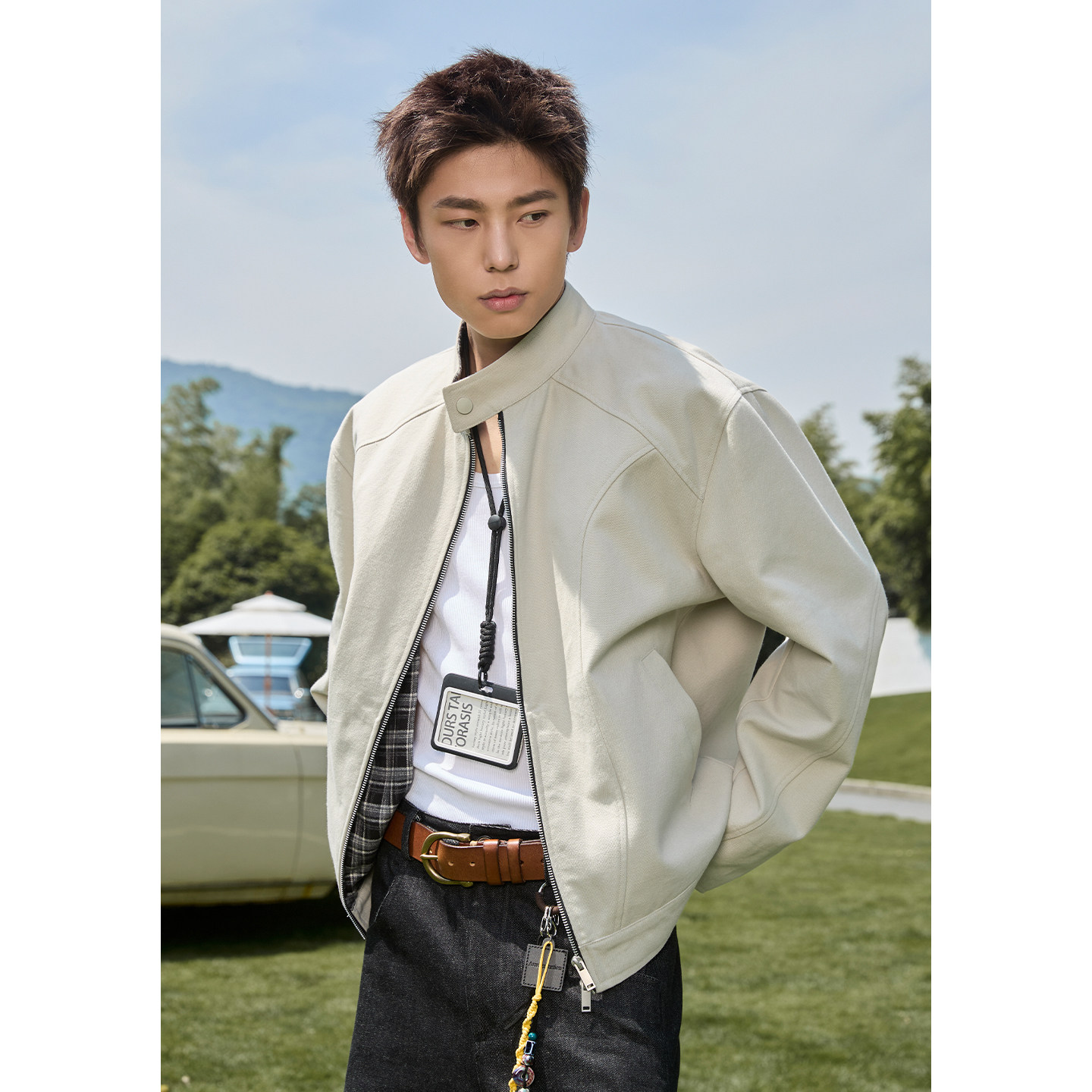 哈灵顿夹克男秋季新款立领宽松短宽廓形潮牌休闲MJ6036-P90控148，男装夹克，电商A362