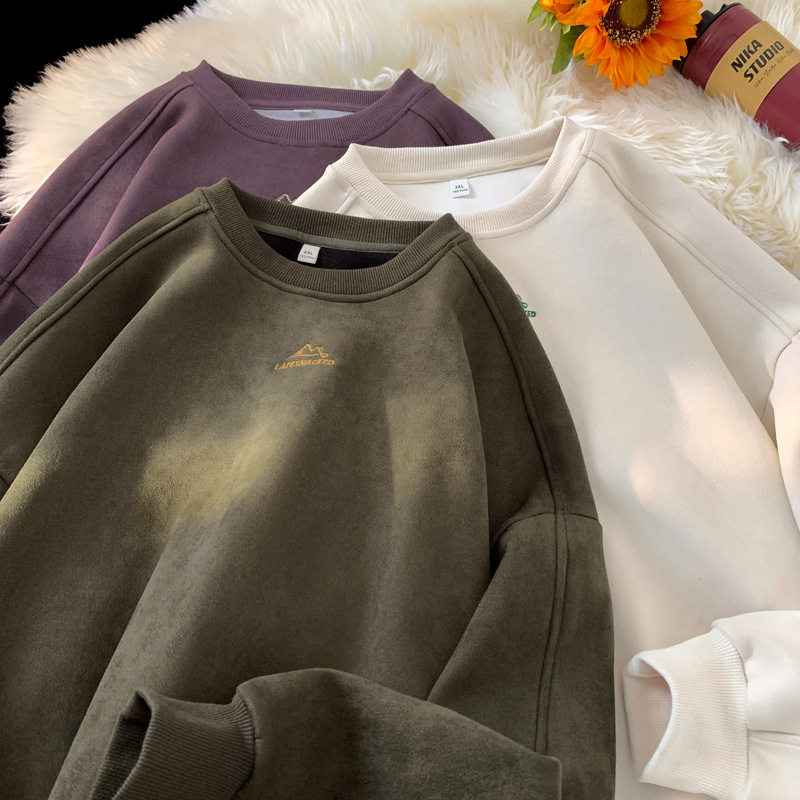 圆领卫衣2026秋冬新款质感刺绣街潮牌情侣外套K3776-P43控78，男装卫衣，电商A362