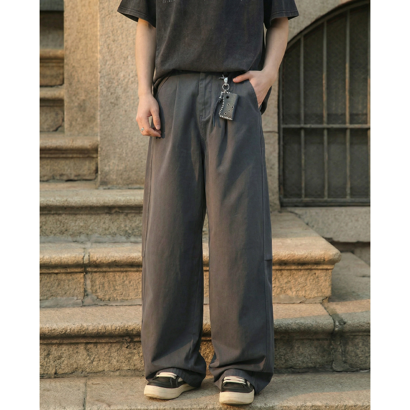 纯棉工装休闲裤男春夏基础款纯色宽松直筒长裤子OK2641-P55控88,男装休闲裤,电商A362