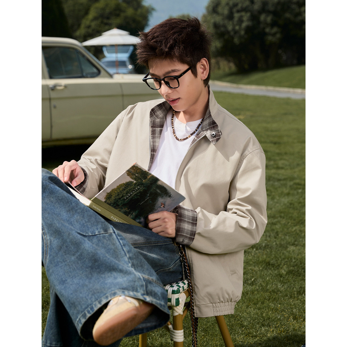 哈灵顿工装夹克男秋季款潮牌休闲立领宽松运动MJ6035-P85控138，男装夹克，电商A362