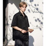 短袖衬衫男夏季风感金属一字扣休闲衬衣OC7289-P38控68，男装衬衫，电商A362