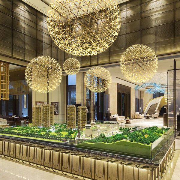 火花球满天星吊灯商用网红餐厅店铺创意复式艺术氛围球形装饰灯图片