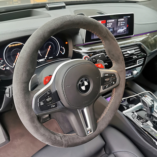 适用于宝马全系345系X3X4改M5F90方向盘镂空盖板红色M1M2模式 切换