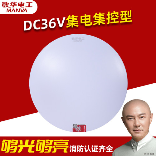敏华电工A型252MM吸顶灯24V36v消防应急照明灯集中电源应急照明灯