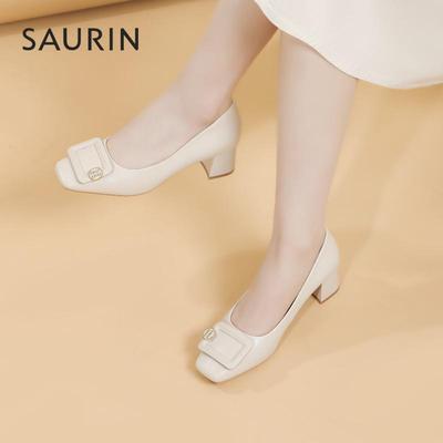 索兰2025春秋新款浅口单鞋