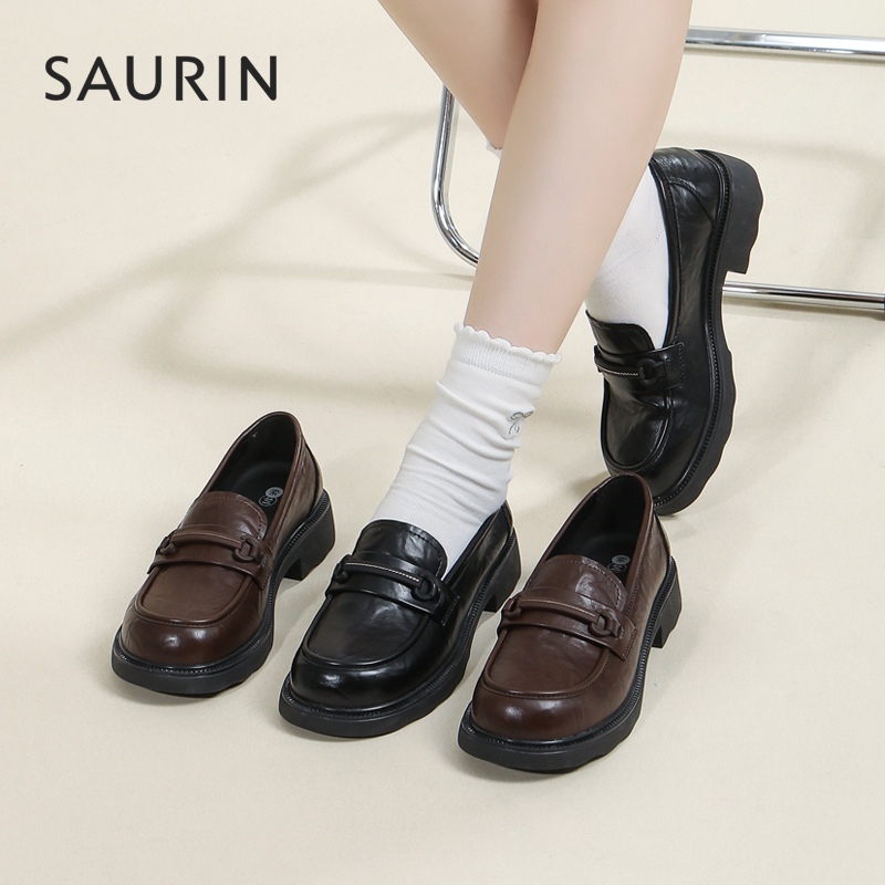 索兰舒适软底厚底乐福鞋