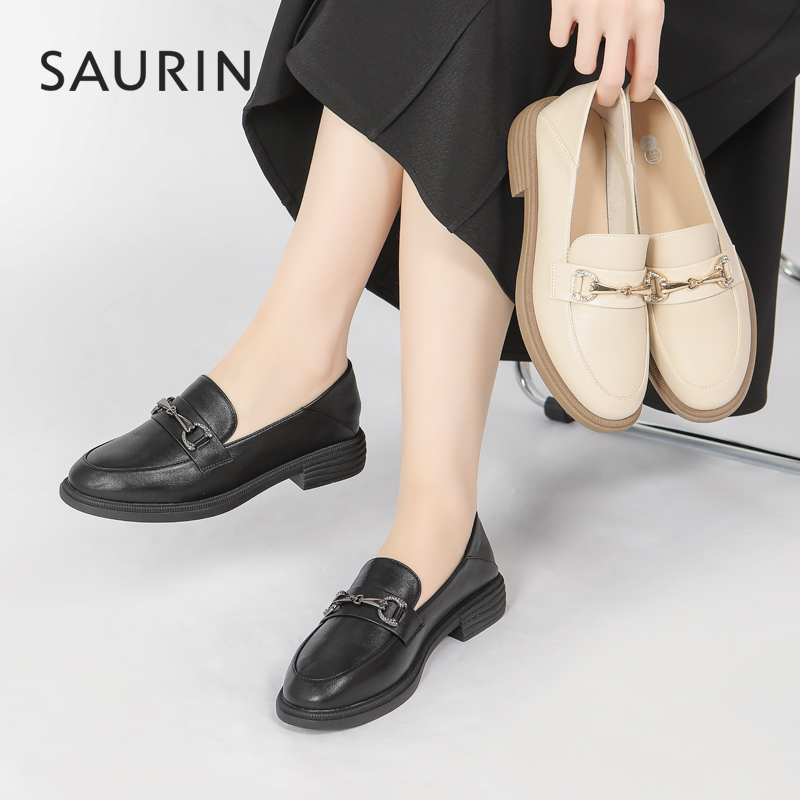 索兰粗跟乐福鞋通勤风单鞋