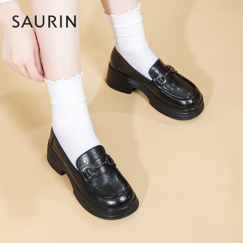 索兰学院风jk小皮鞋厚底乐福鞋