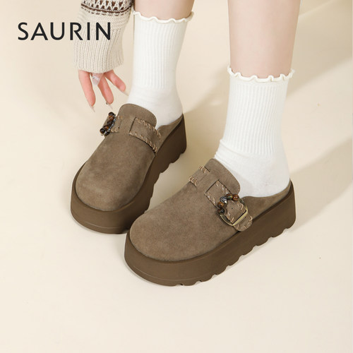 索兰厚底增高勃肯鞋女