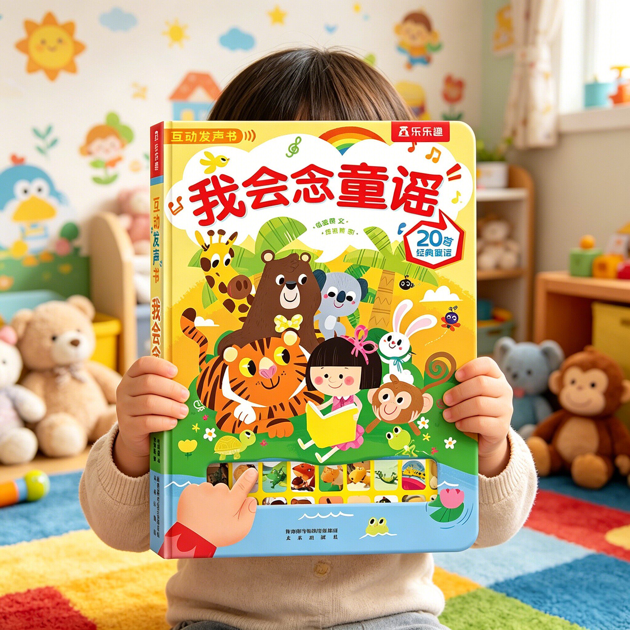 发声书我会唱英文儿歌宝宝0-6岁绘本英语早教启蒙幼儿手指触摸点读有声读物念童谣读古诗弟子规英文单词早教启蒙童谣读物国学经典