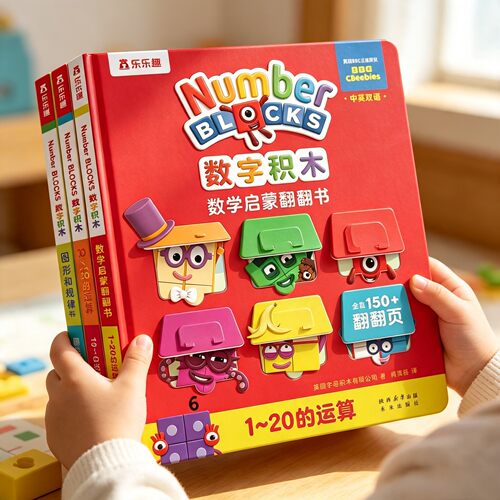 numberblocks正版数字积木绘本启蒙翻翻书0-6岁儿童数学经典游戏大书bbc益智游戏书1-20以内加法运算儿童数学逻辑思维训练益智书