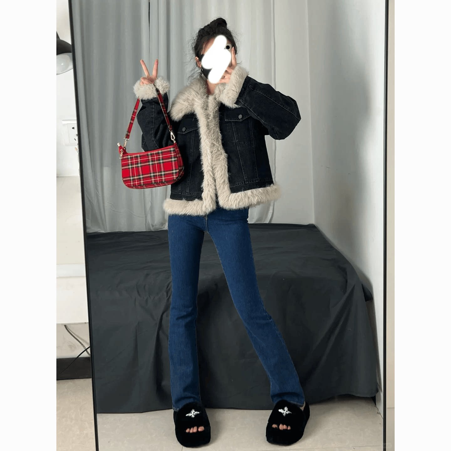 秋冬季新款牛仔外套女棉衣短款小个子加厚加绒高级感棉服毛毛棉袄