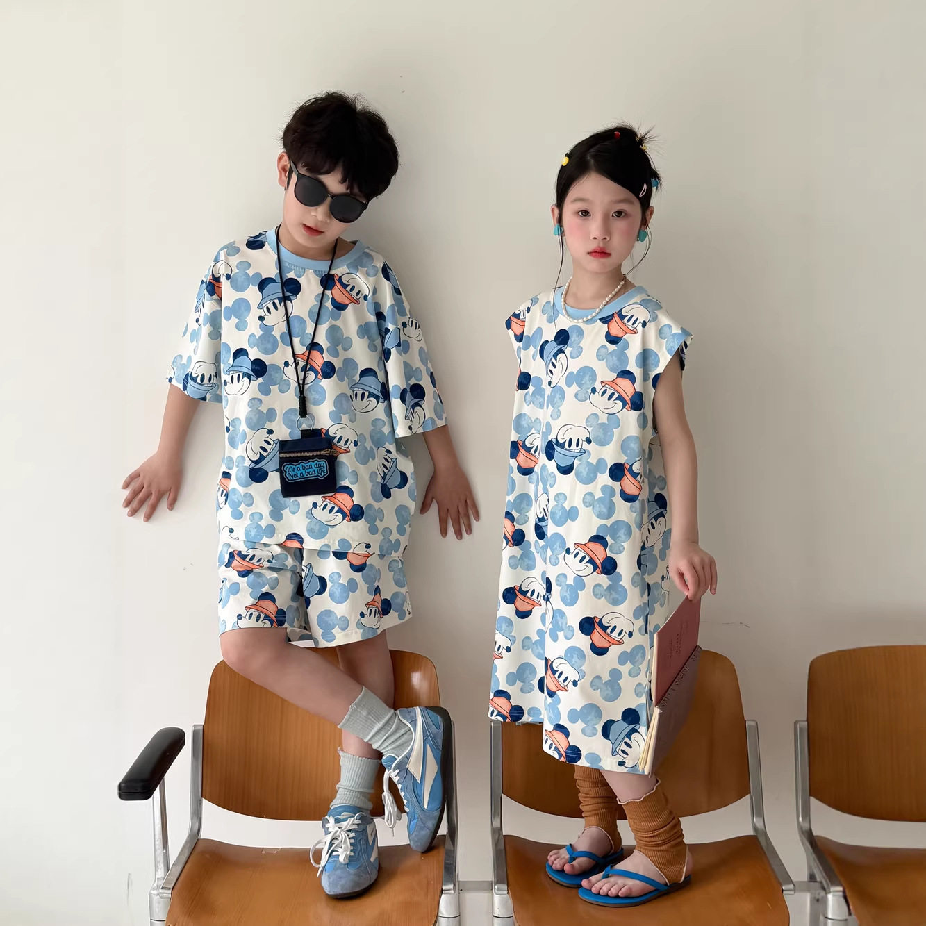 姐弟装2026夏季男童套装女童儿童运动套装