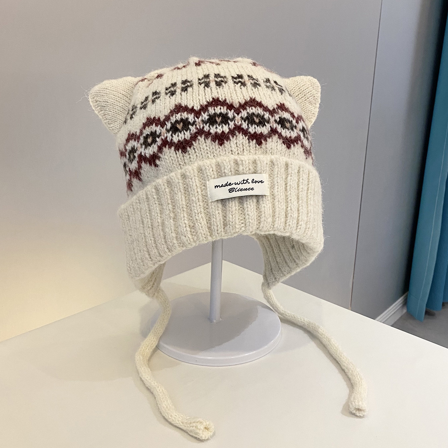 冬季费尔岛风加绒保暖护耳帽女甜美可爱耳朵针织绑带包头帽毛线帽,服饰配件/皮带/帽子/围巾,帽子,淘宝优惠券,粉丝福利购,淘宝优惠卷