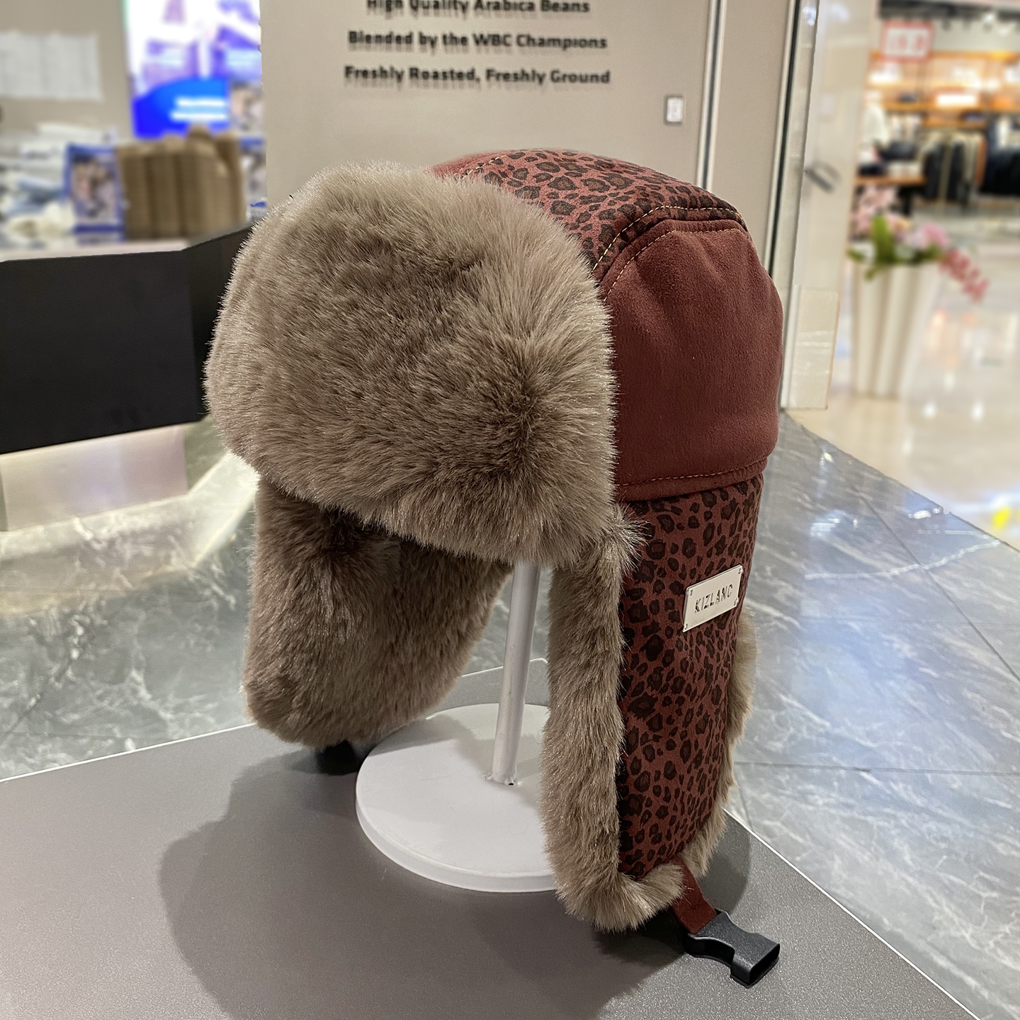 豹纹雷锋帽男女保暖防寒护耳帽冬