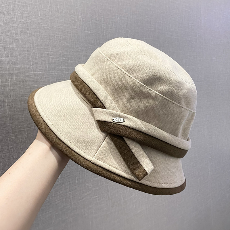 秋冬季显脸小渔夫帽女可折叠盆帽