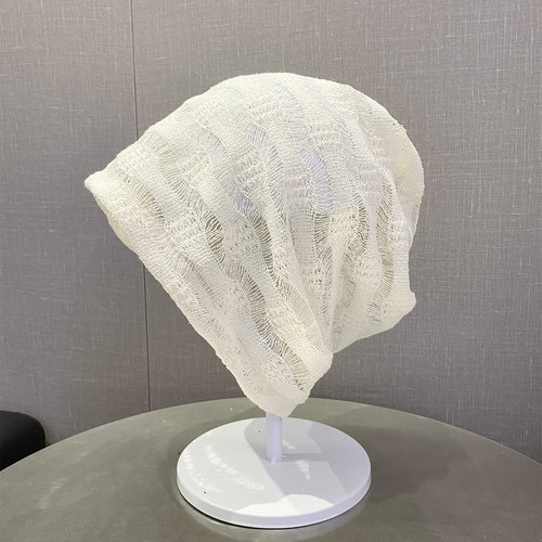 夏季薄款镂空透气堆堆帽女显脸小