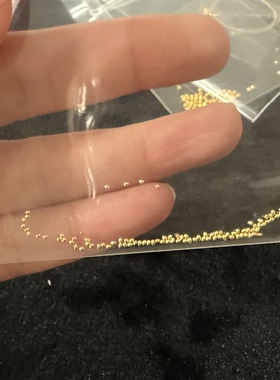 正品 18K金珠芝麻珠超小迷你珠蜡线戒指手绳编绳配件 18k 金配珠