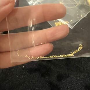 正品 18K金珠芝麻珠超小迷你珠蜡线戒指手绳编绳配件 18k 金配珠