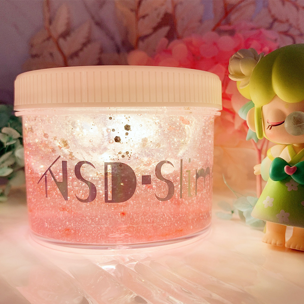 祈愿高透起泡胶点灯颜值款特调深粉色珍珠闪亮泥防水灯珠史莱姆泥