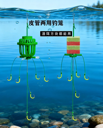 新升级鲢鳙专用钩防缠绕海竿方块鱼钩正品线组浮钓水怪钓笼爆炸钩