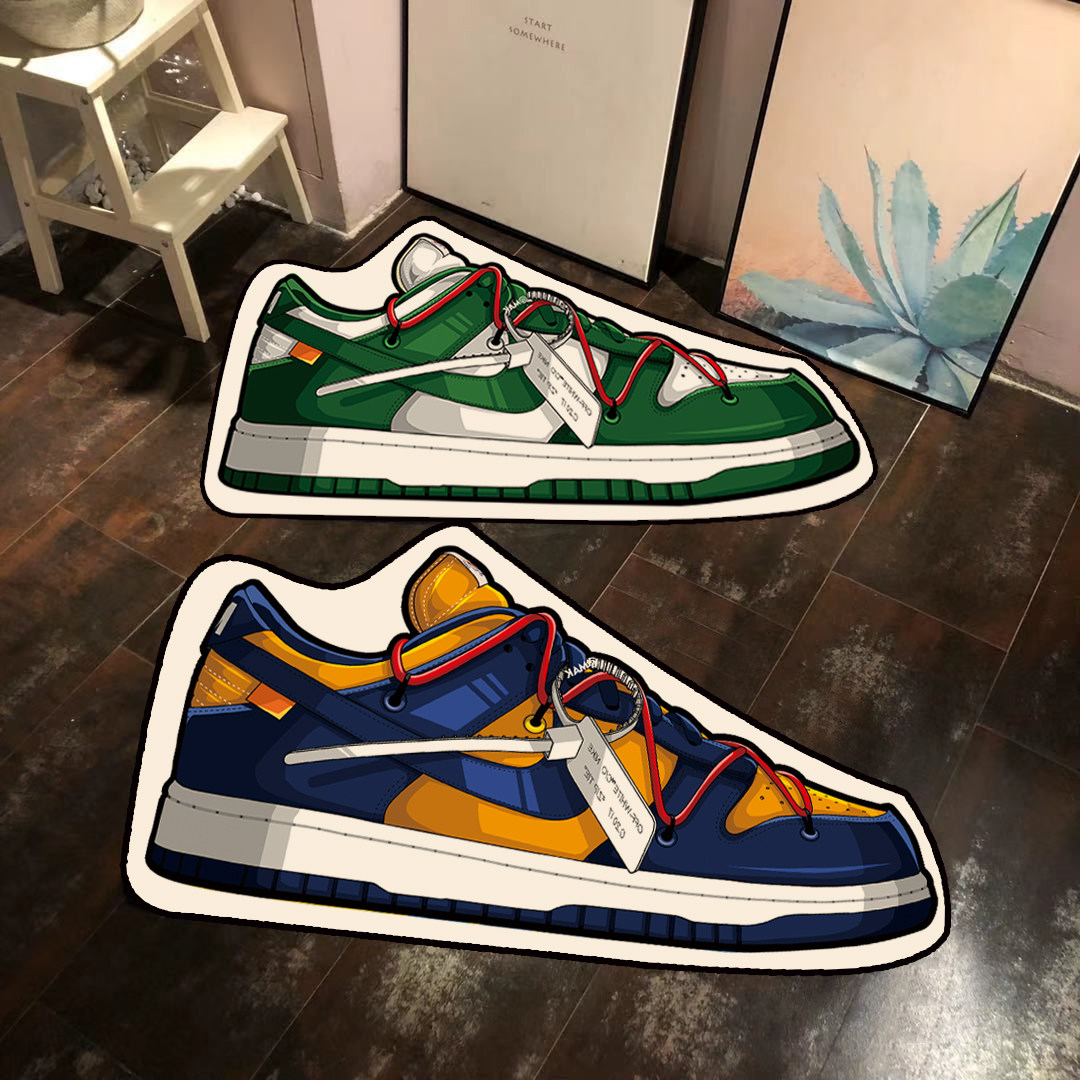 现货创意潮牌球鞋地毯dunk个性动漫卡通卧室衣帽间地垫楼梯口脚垫