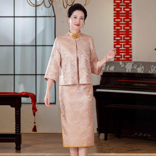 新中式婚礼妈妈外套2025秋冬新款气质复古旗袍外搭上衣 60671外套