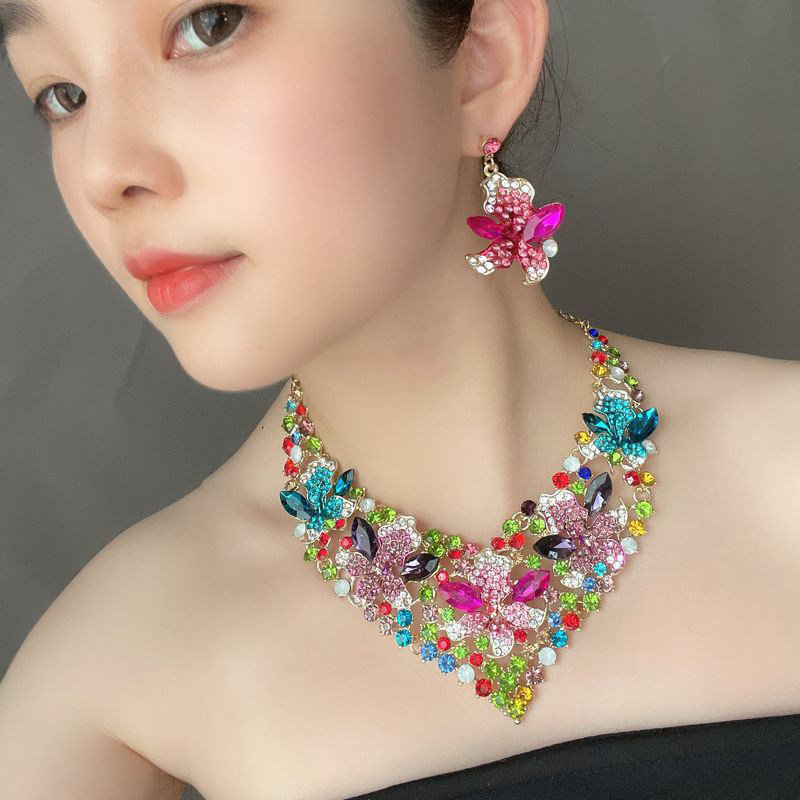 花朵合金女式时尚欧美水钻礼服