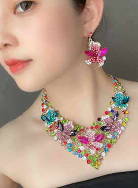 花朵合金女式时尚欧美水钻礼服