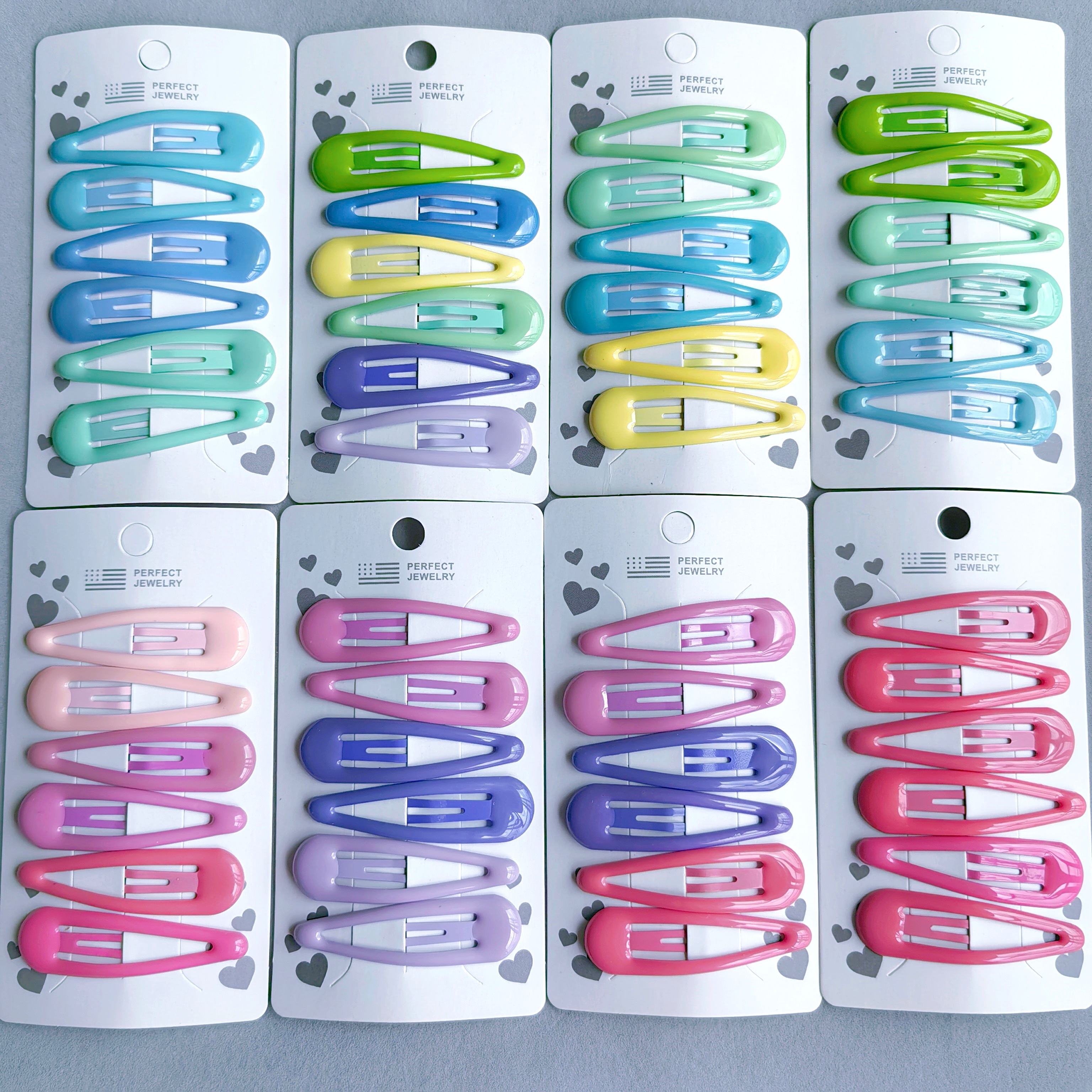 清货儿童基础彩色滴油发夹女侧边碎发发卡头饰bb夹卡子蓝粉紫边夹