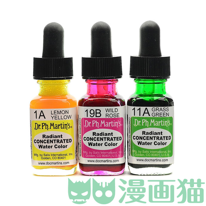 Dr.Ph.Martin's浓缩水彩/彩色墨水 CONCENTRATED 15ml墨水 AB色系 文具电教/文化用品/商务用品 水彩颜料 原图主图