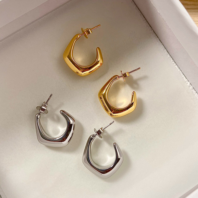 法式冷淡风几何金属不规则c形耳环高级感简约时尚ins潮通勤耳饰,饰品/流行首饰/时尚饰品新,耳环,淘宝优惠券,粉丝福利购,淘宝优惠卷