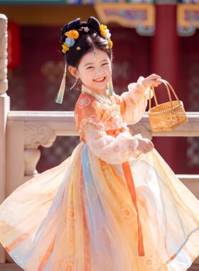 汉服女童古风超仙绝美连衣裙秋冬