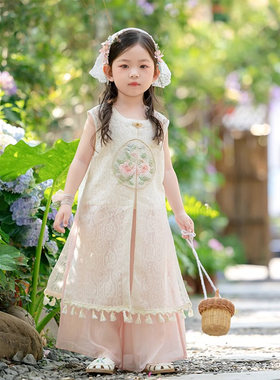 汉服女童儿童超仙新中式套装新款