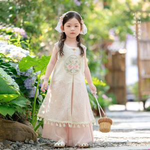 汉服女童儿童超仙新中式套装新款
