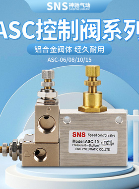 气动电磁控制阀调速阀ASC100-06 200-08 300-10 RE-01 02 03 04